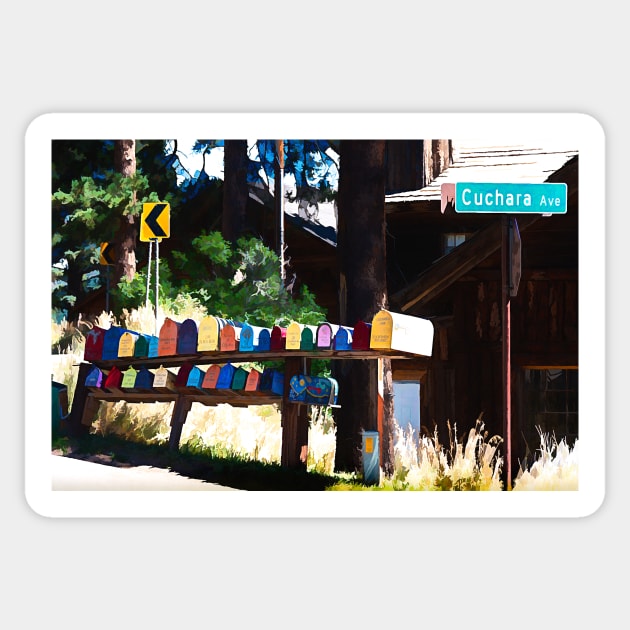 Colorful Mailboxes of Cuchara Colorado by Debra Martz Sticker by Debra Martz